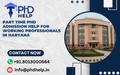 Part time PhD admission help for working professionals in Haryana